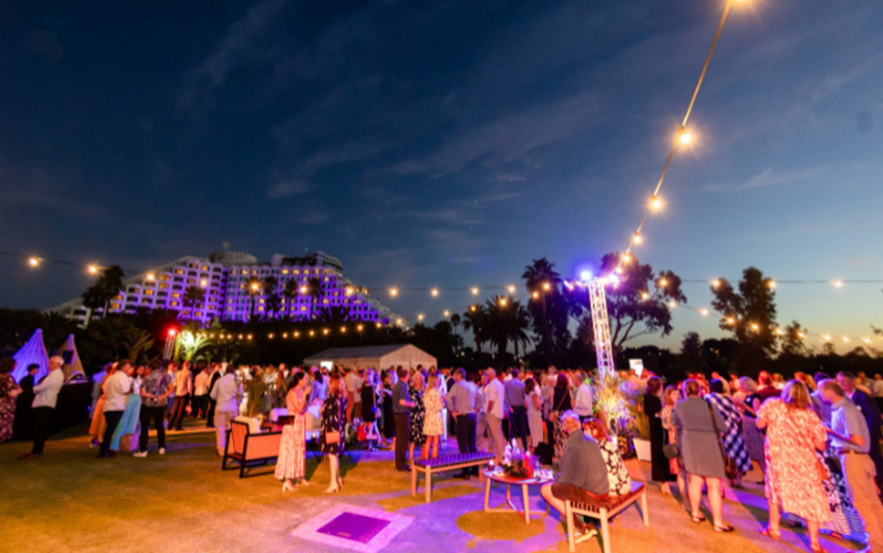 Sundowner guests at sunset at Crown