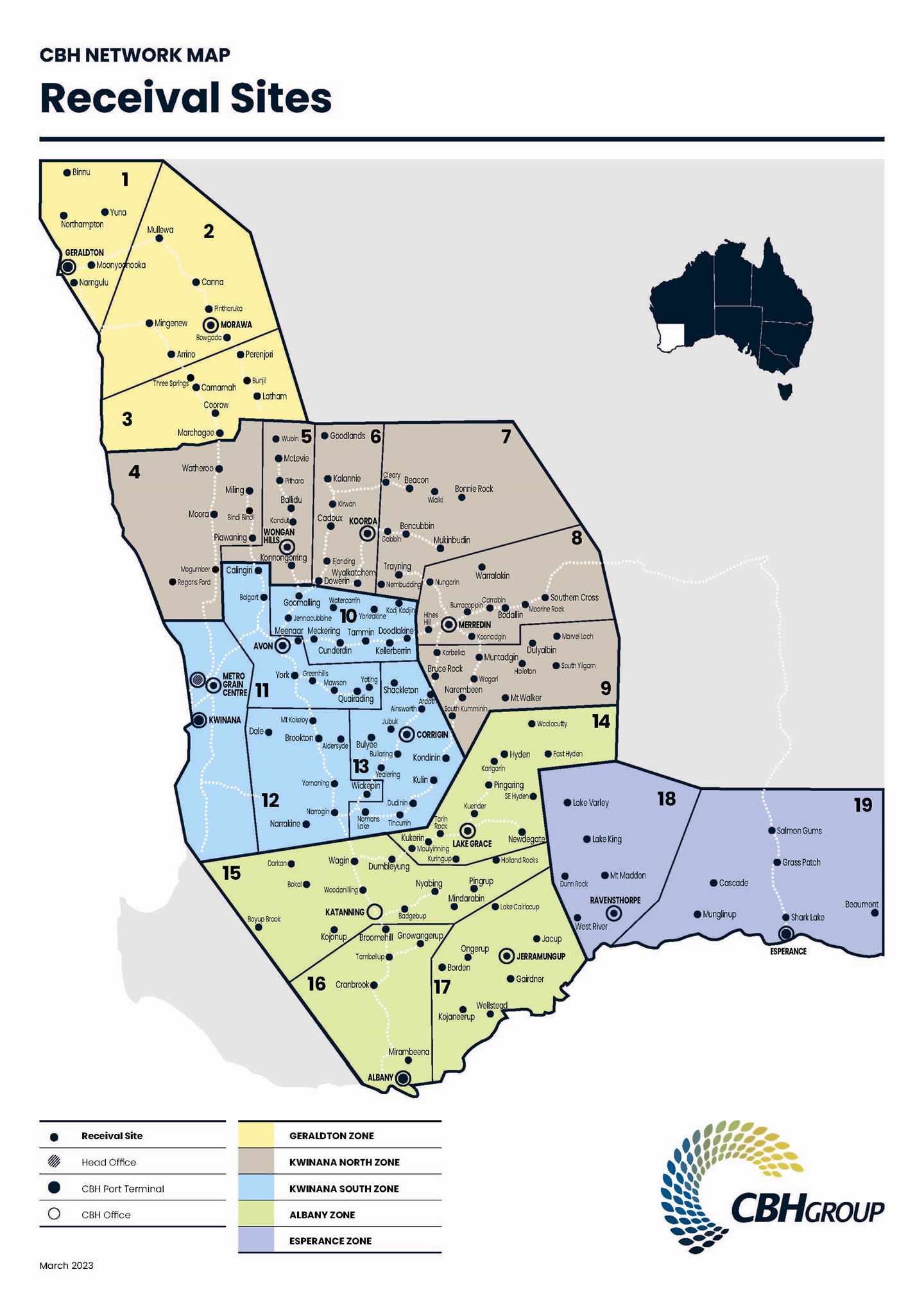 CBH network receival sites