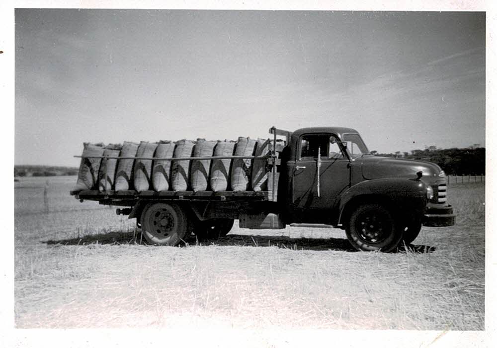 1950s bags of wheat on the Bedford truck Barry Green