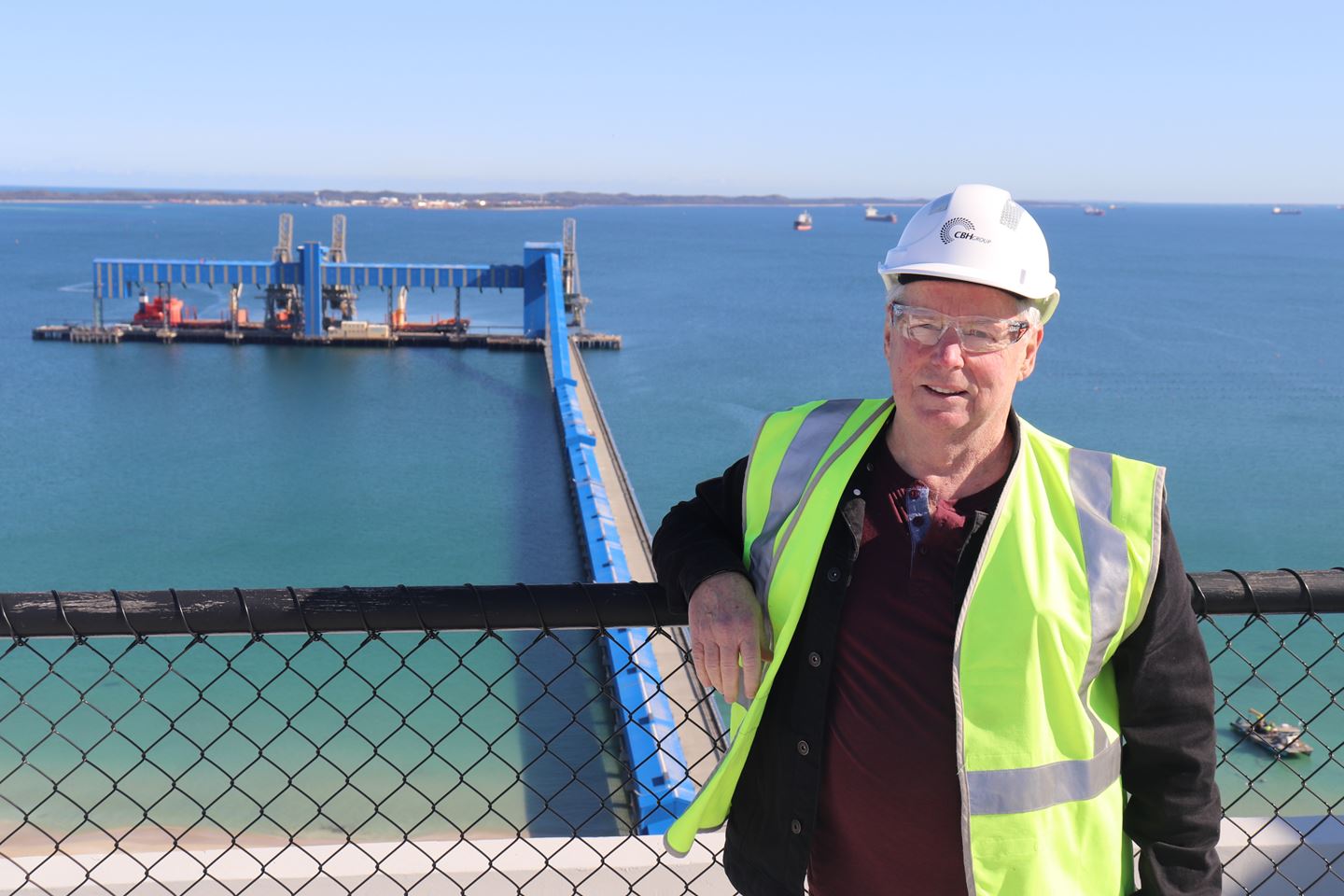 Brian Davies at the Kwinana Grain Jetty in 2022