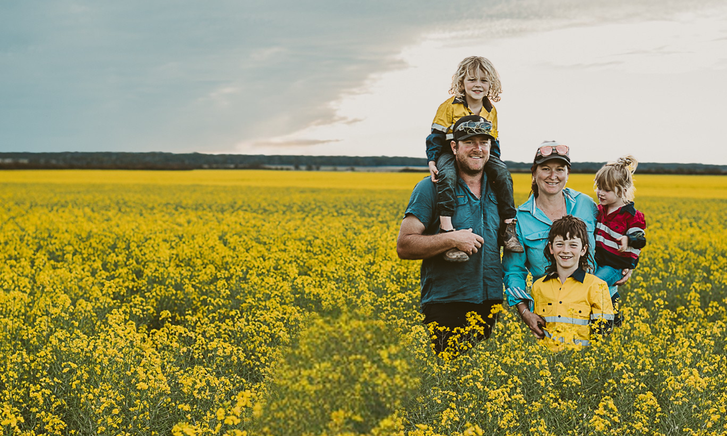 Family in crop